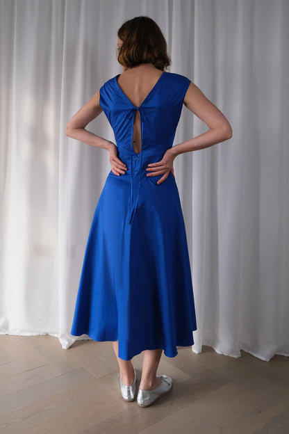 The Silhouette Dress in Royal Blue Cotton Sateen